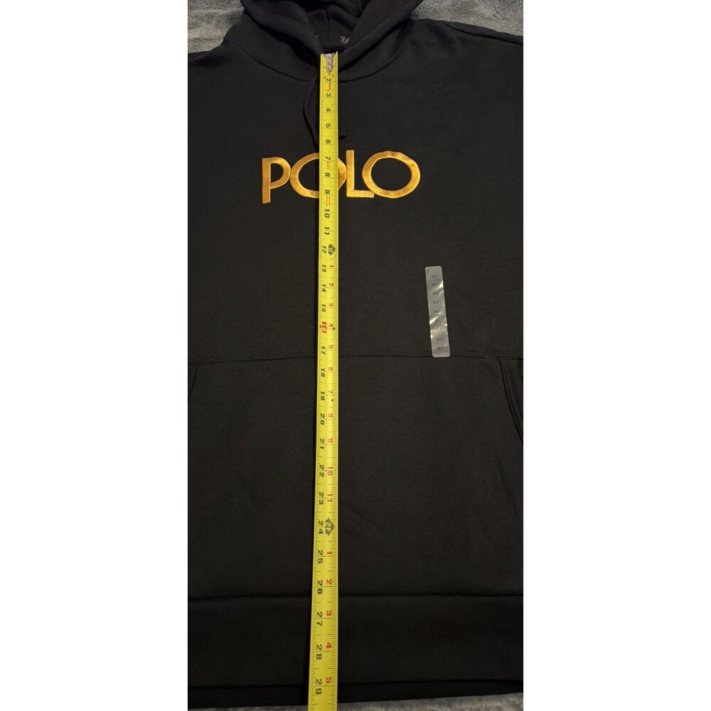 2XLT Polo Ralph Lauren Size M Black Fleece Hoodie Gold Embroidered Logo - Picture 6 of 9
